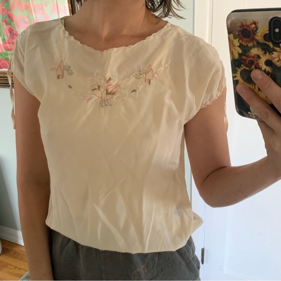 Vintage silk embroidered blouse Doen Style - Picture 9 of 9